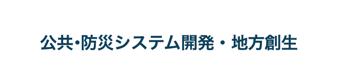 公共･防災システム開発・地方創生